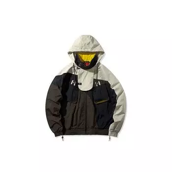 Li Ning Color Block свободная куртка унисекс куртки коричневые черные AJDQ373-1 XL