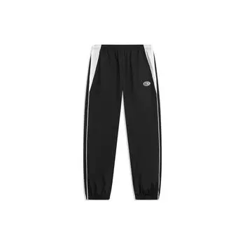 Li-Ning Color Block Tapered Woven Knit Sports Pants Women bottoms Black AYKU036-3 S