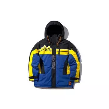 Li Ning Color Block теплая спортивная куртка с капюшоном средней длины мужская куртка ярко-сапфировый AYMP175-3 M