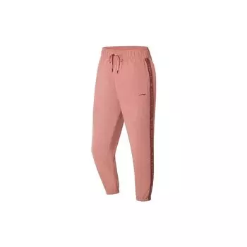 Li Ning Color Block Высокая талия эластичные быстросохнущие спортивные брюки женские плавки розовые AYKS356-7 XL