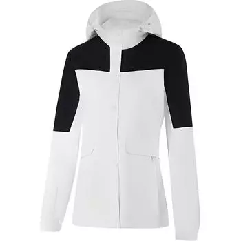 Li-Ning Color Block Zipper Hooded Comfortable Breathable Casual Windbreaker Women Outerwear Off-White Black AFDUA14-7 S