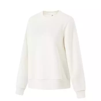 Li-Ning Comfortable Breathable Fleece Casual Sweatshirt Women tops Champagne-White AWDU638-4 XS