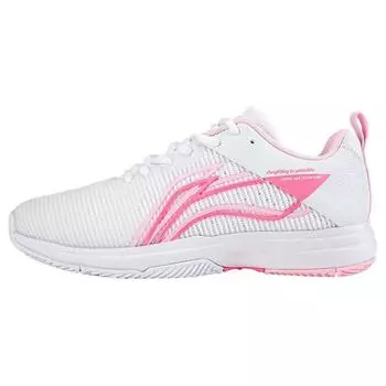 Li-Ning Comfortable Breathable Non-Slip Wear-Resistant Low-Top Casual Shoes Women sneaker Pink White AVQS004-1 35