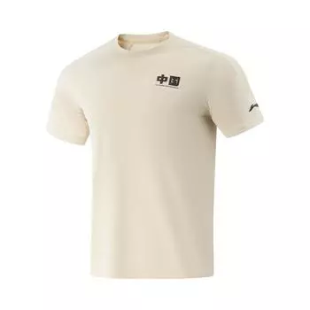 Li-Ning Comfortable Breathable Versatile Round Neck Short Sleeve T-Shirt Men Tops Coastal-Gray ATSV585-5 M
