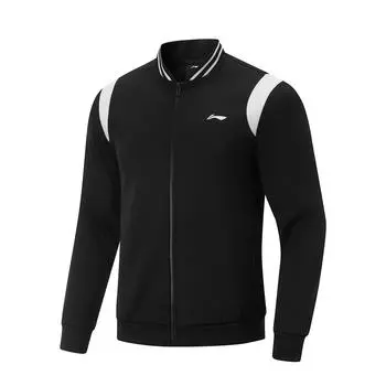 Li-Ning Comfortable Casual Color Block Zip Baseball Collar Jacket Unisex Jackets Black AWDV293-1 M