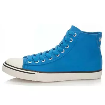 Li-Ning Comfortable Casual High-Top Skate Shoes Men Sneakers Blue White ALAL103-2 43