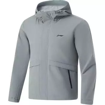 Li-Ning Comfortable Casual Minimalist Hooded Zip Windbreaker Men Outerwear Gravel-Gray AFDT789-2 XL