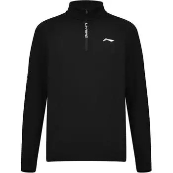 Li-Ning Comfortable Casual Minimalist Pullover Long Sleeve T-Shirt Unisex Tops Black ATLU319-1 S