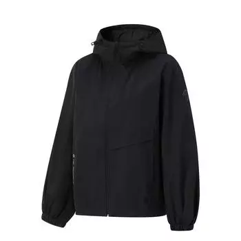 Li-Ning Comfortable Casual Minimalist Solid Color Sports Zip-Up Hooded Windbreaker Jacket Men jackets Black AFDUB90-6 S