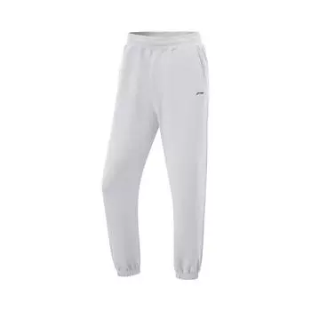 Li-Ning Comfortable Casual Simple High-Waisted Loose Fit Knit Sports Pants Women bottoms Light-Gray AKLV182-4 S