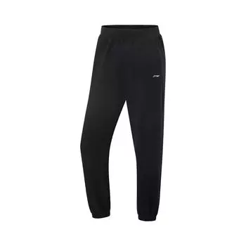 Li-Ning Comfortable Casual Simple High-Waisted Loose Fit Knit Sports Pants Women bottoms Black AKLV182-1 XL