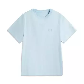 Li-Ning Comfortable Casual Simple Loose Round Neck Pullover Short Sleeve T-Shirt Women Tops Clear-Spring-Blue AHSV286-2 S