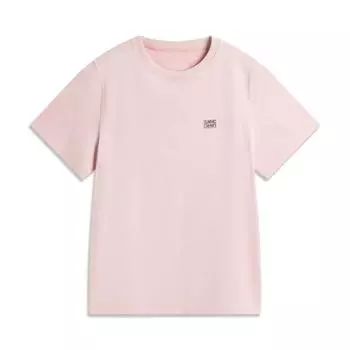Li-Ning Comfortable Casual Simple Loose Round Neck Pullover Short Sleeve T-Shirt Women Tops Light-Pink AHSV286-4 S