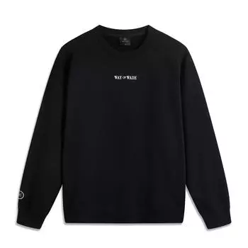 Li-Ning Comfortable Casual Simple Loose Round Neck Pullover Sweatshirt Men sweatshirt Black AWDV049-1 S