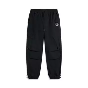 Li-Ning Comfortable Casual Simple Tapered Lace-Up Knitted Sports Pants Men bottoms Black AKXV139-1 S