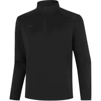Li-Ning Comfortable Casual Versatile Solid Color Long Sleeve T-Shirt Men Tops Black ATLU167-1 S