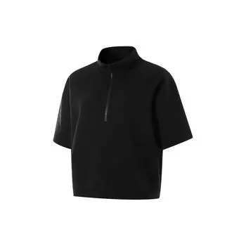 Li-Ning Comfortable Loose Sweat-Absorbing Short Sleeve Polo Shirt Women tops Black APLU720-4 M