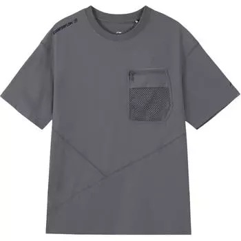 Li-Ning Comfortable Minimalist Versatile Loose Fit Letter Round Neck Drop Shoulder Short Sleeve T-Shirt Men Tops Shadow-Gray ATSV201-4 M