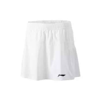 Li-Ning Comfortable Quick-Drying Simple Solid Color Versatile Mid-Waist Casual Skirt Women skirts Standard-White ASKV010-2 M