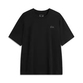 Li-Ning Comfortable Round Neck Casual Simple Loose Pullover Breathable Short Sleeve T-Shirt Men Tops Black AHSU627-4 M