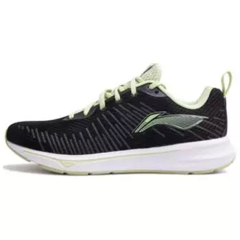 Li-Ning Comfortable Shock Absorbing Non-Slip Wear-Resistant Breathable Low-Top Running Shoes Women sneaker Black Green ARMS024-1 36