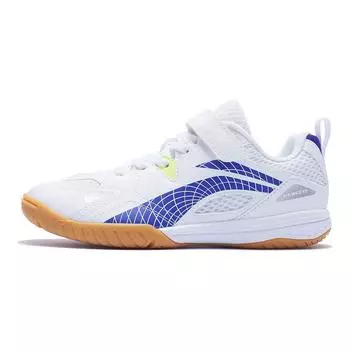 Li-Ning Comfortable Simple Non-Slip Shock Absorbing Low-Top Training Shoes Kids Sneakers White Blue APTU015-1 33