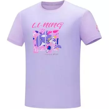 Li-Ning Comfortable Simple Versatile Sports Letter Animal Print Short Sleeve T-Shirt Unisex Tops AHST823-2 M