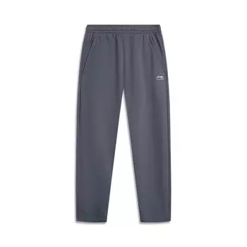 Li-Ning Comfortable Simple Versatile Straight Leg Mid Rise Knitted Sports Pants Men Bottoms Ink-Gray AKLVB21-3 S
