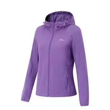 Li-Ning Comfortable Simple Zip Hooded Solid Color Warm Wear-Resistant Sports Jacket Women Jackets Purple AFDUC28-2 S