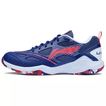 Li-Ning Comfortable Trendy Non-Slip Wear-Resistant Breathable Low-Top Badminton Shoes Unisex Shoes Blue Red AYTU025-4 35