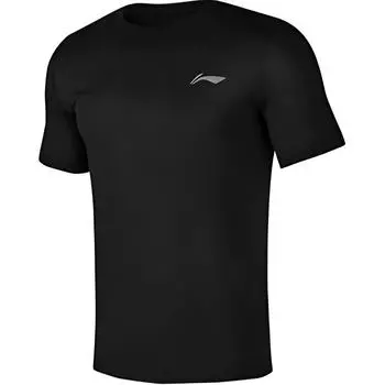 Li-Ning Comfortable Versatile Breathable Round Neck Short Sleeve T-Shirt Men Tops Black YTSU145-2 S