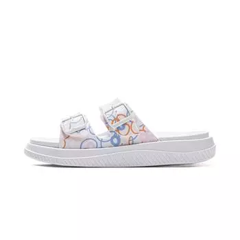 Li-Ning Comfortable Versatile Fashion Non-Slip Wear-Resistant Slide Sandals Women Footwear White Floral AGAV014-1 37.5