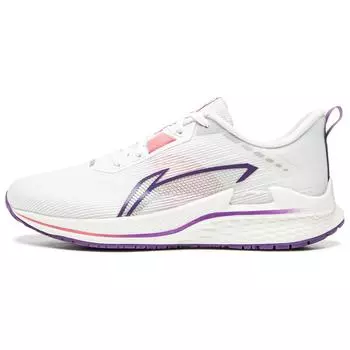Li-Ning Comfortable Versatile Non-Slip Wear-Resistant Breathable Low-Top Casual Running Shoes Women sneaker White Purple ARBU006-1 36
