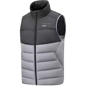 Li-Ning Comfortable Warm Casual Sports Down Vest Men Vests Gravel-Gray Black AMRT045-2 XXL