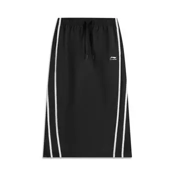 Li-Ning Comfortable Woven Versatile Casual Long Skirt Women skirts Black ASKV240-1 XS