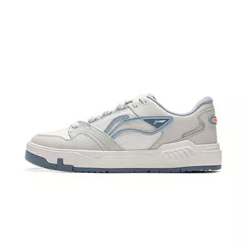 Li Ning Common 80-е Удобные Мягкие Эластичные Классические Нескользящие Износостойкие Низкие Кеды для Скейтборда Мужские Кроссовки Белые Серые Синие AGCV051-2 39