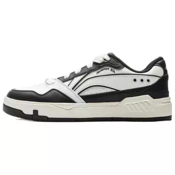 Li Ning Common 80s Classic Fashion Retro Универсальные толстые подошвы Комфортные нескользящие износостойкие низкие кроссовки для скейтбординга Мужские кроссовки Белый Черный AGCV023-2 44