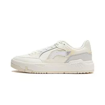 Li Ning Common 80s Мягкая подошва Rebound Толстая подошва Увеличенная высота Удобные универсальные нескользящие износостойкие низкие кроссовки для скейтбординга Женские кроссовки AGCU040-1 36