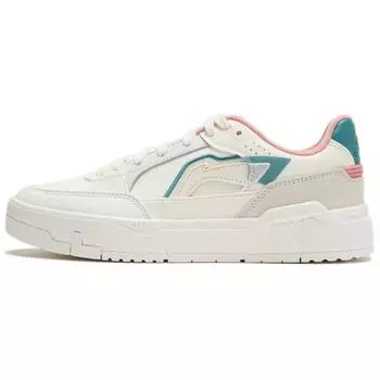 Li Ning Common 80s Мягкая подошва с толстым отскоком, увеличенная высота, удобные универсальные нескользящие износостойкие низкие кроссовки для скейтбординга, женские кроссовки AGCU040-2 36