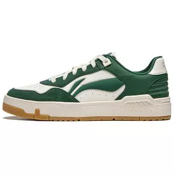 Li Ning Common 80s Мягкая упругая толстая подошва Увеличенная высота Удобные универсальные нескользящие износостойкие низкие кроссовки для скейтбординга Мужские кроссовки AGCU087-1 43