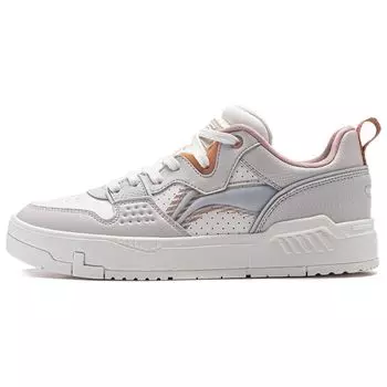 Li Ning Common 80s Повседневные Универсальные Удобные Нескользящие Амортизирующие Низкие Кроссовки Для Скейтбординга Женские Кроссовки Серые Белые AGCU008-2 37