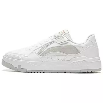 Li Ning Common 80s синтетическая кожа мода удобные нескользящие износостойкие низкие кроссовки для скейтбординга женские кроссовки белые AGCU158-1 36