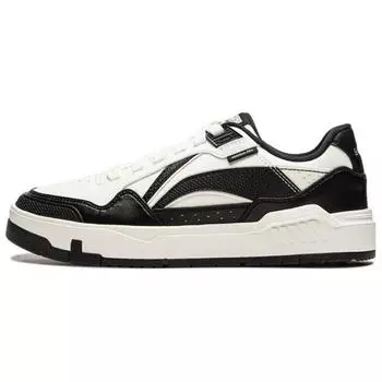Li Ning Common 80s синтетическая кожа удобные универсальные нескользящие износостойкие низкие кроссовки для скейтбординга женские кроссовки белые черные AGCU158-3 35