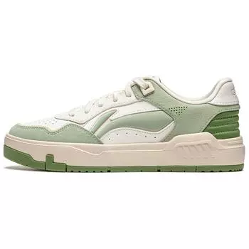 Li Ning Common 80s Soft Rebound Толстая подошва Удобные универсальные нескользящие износостойкие низкие кроссовки для скейтбординга Женские кроссовки светло-зеленого цвета AGCU084-4 36