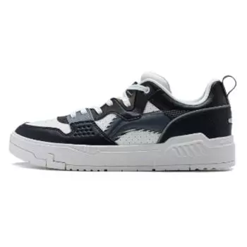 Li Ning Common 80s Удобные универсальные легкие прочные низкие повседневные туфли мужские кроссовки черные белые AGCU007-2 41