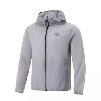 Li Ning Comprehensive Training Series Ice Silk Cool Comfort Sports Casual Simple Hooded Sun Protection Windbreaker Men Upper Clothing AFDV449-3 M