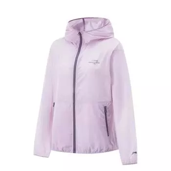 Li Ning Comprehensive Training Series Ice Silk Cool Comfort Sports Ветрозащитная Солнцезащитная Куртка Женская Куртка Сумеречно-фиолетовая AFDV428-5 XS