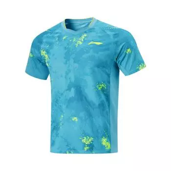 Li-Ning Cool Eco-Friendly Knitted Sports Short Sleeve T-Shirt Men Tops Dolphin-Blue AAYV087-3 M