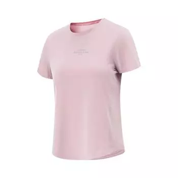 Li Ning Cool Tea Надпись Круглый вырез Ледяной шелк Быстросохнущий Удобный Дышащий Универсальный Футболка с коротким рукавом Женские топы Молочно-каменно-розовый ATSV276-5 S