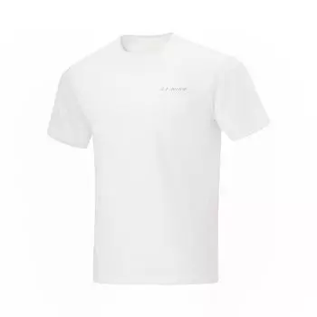 Li Ning Cool Tea T Быстросохнущий повседневный спортивный топ с круглым вырезом, футболка с коротким рукавом, мужские топы, стандартный белый цвет ATSU641-1 S